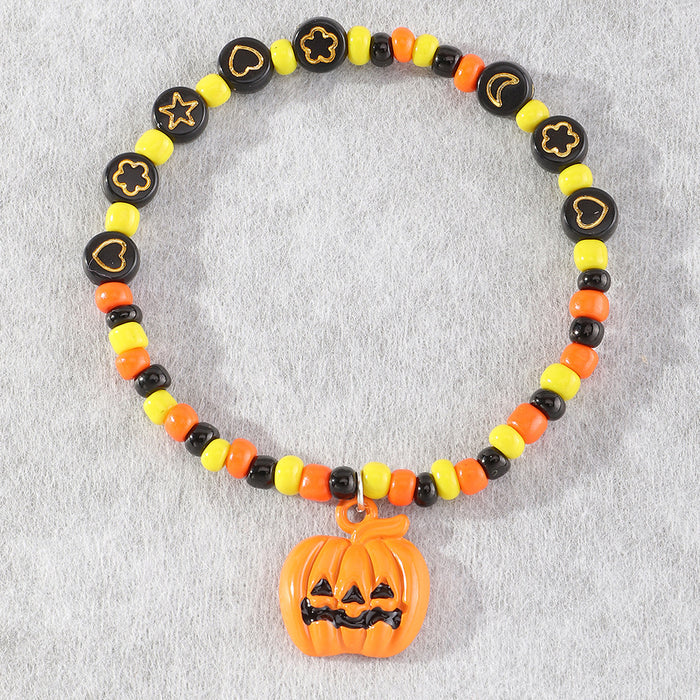 Wholesale Festive Halloween Pumpkin New Rice Bead Bracelet JDC-BT-NZ058