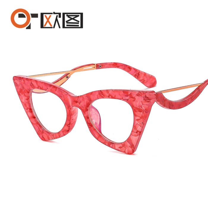 Wholesale Sunglasses PC Cat Eye Modeling Big Frame JDC-SG-OuT031