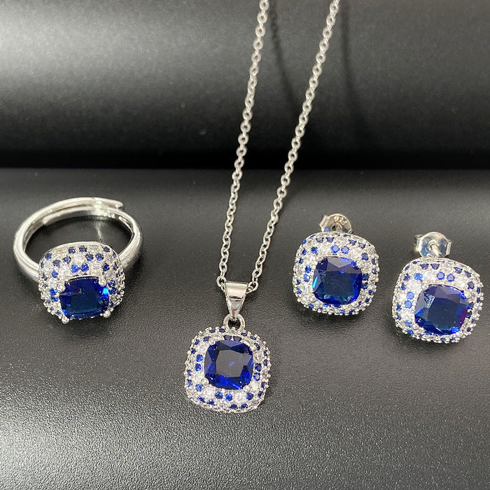 Wholesale Tanzanite Ring Stud Earrings Pendant Necklace JDC-ES-DSL002