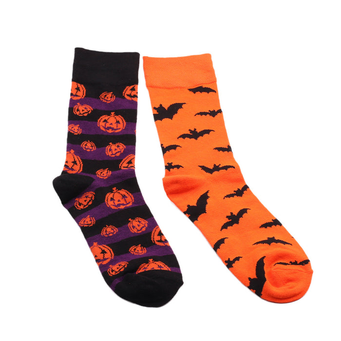 Wholesale Socks Cotton Spandex Cartoon Mid Tube Halloween MOQ≥3 JDC-SK-XQ004