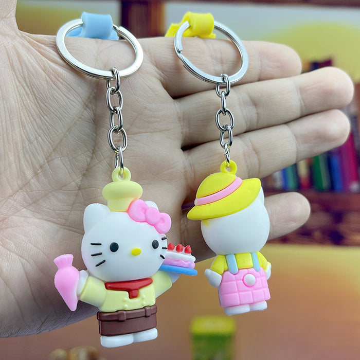 Wholesale keychain cartoon cute schoolbag doll pendant MOQ≥2 JDC-KC-LeO010