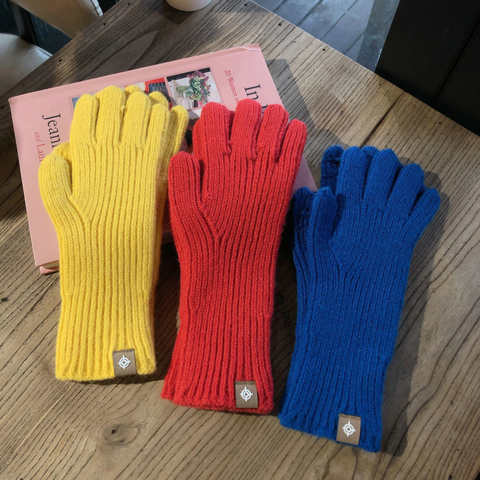 Wholesale Gloves Polyester Warm Solid Color Knit Touch Screen JDC-GS-YanD004