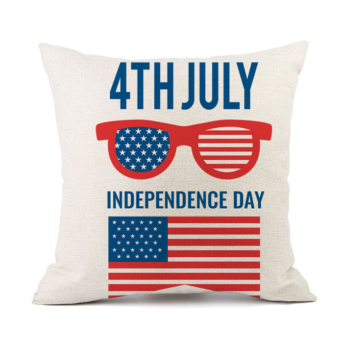 Wholesale 4th of July Independence Day Linen Pillowcase MOQ≥2 JDC-PW-OuH006