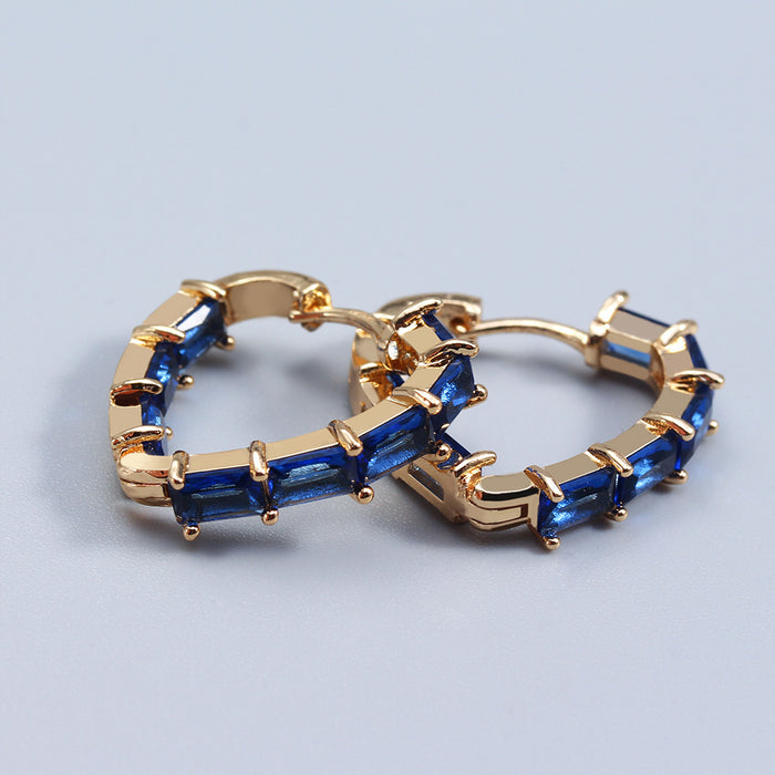 Jewelry WholesaleWholesale Peach Heart Rhinestone Blue Earrings JDC-ES-Mimeng035 Earrings 米萌 %variant_option1% %variant_option2% %variant_option3%  Factory Price JoyasDeChina Joyas De China