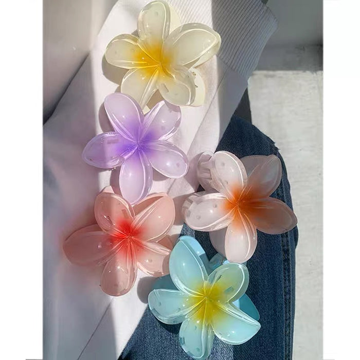 Wholesale Hair Clips Resin Beach Vacation Frangipani Flower Styling JDC-HC-WeiYi002