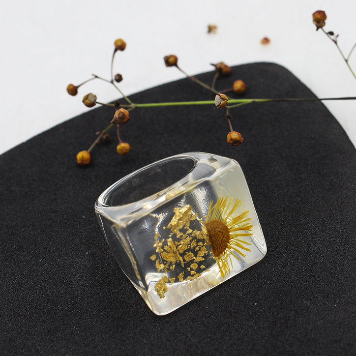 Wholesale Acrylic Resin Dried Flower Rings JDC-RS-XTS001