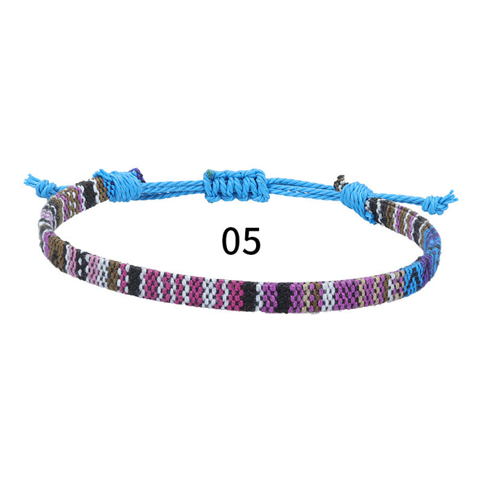 Jewelry WholesaleWholesale Nepalese wind wool linen woven fabric rainbow ankle bracelet JDC-AS-Yh001 Anklet 益烨 %variant_option1% %variant_option2% %variant_option3%  Factory Price JoyasDeChina Joyas De China