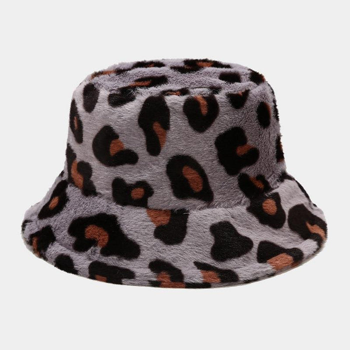 Wholesale Hat Acrylic Leopard Print Fleece Thickened Windproof Bucket Hat JDC-FH-PangQ001