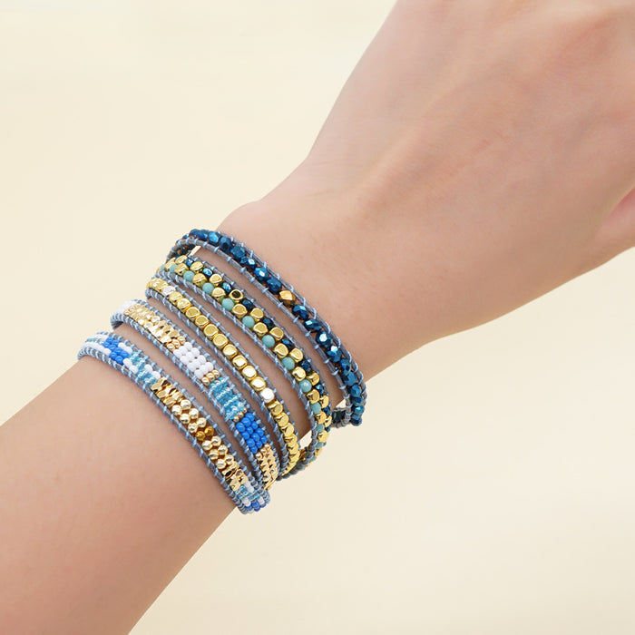 Wholesale Bracelet iron gallstone multilayer laminated Bohemian retro JDC-BT-GBH138