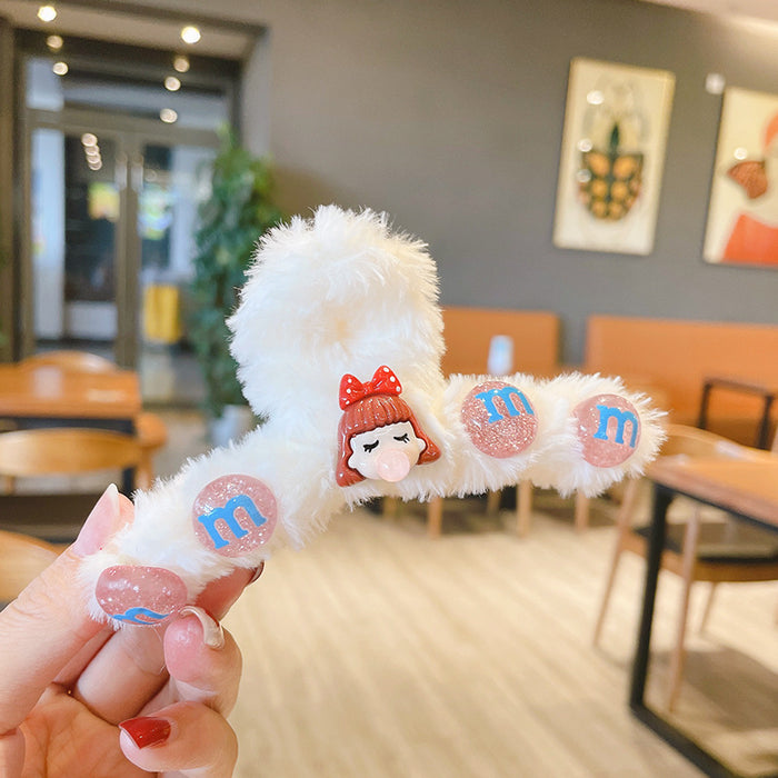 Jewelry WholesaleWholesale cute plush hair clip JDC-HC-XiY001 Hair Clips 昕越 %variant_option1% %variant_option2% %variant_option3%  Factory Price JoyasDeChina Joyas De China