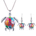 Jewelry WholesaleWholesale Fashion Drop Oil Rainbow Turtle Necklace Set JDC-NE-XunO011 necklaces 循欧 %variant_option1% %variant_option2% %variant_option3%  Factory Price JoyasDeChina Joyas De China