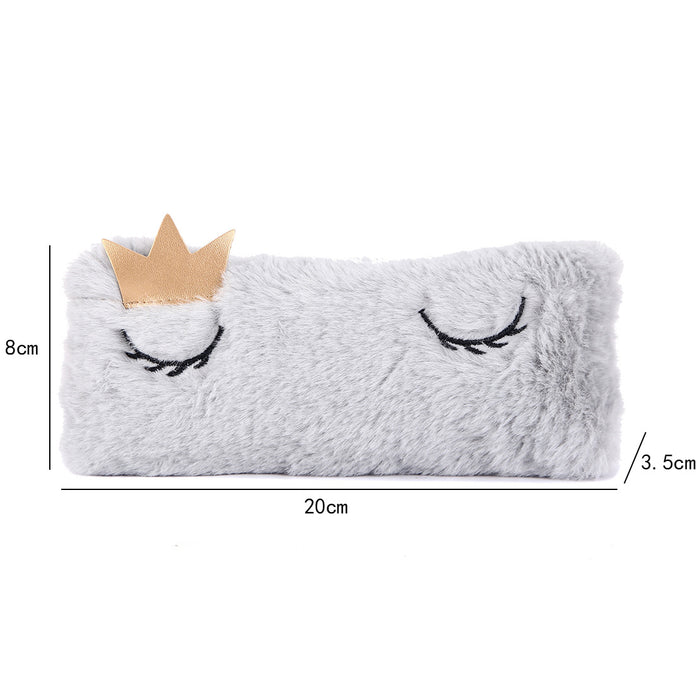 Wholesale Pen Bag Plush Cartoon Crown Pencil Storage Bag MOQ≥2 JDC-PC-FaMi002