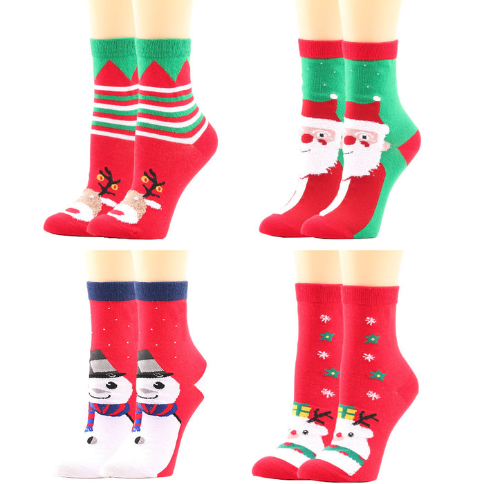 Wholesale Socks Polyester Christmas Santa Claus Elk MOQ≥3 JDC-SK-XQ020