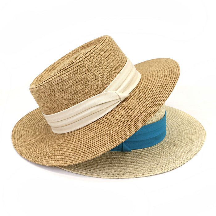 Wholesale sun protection straw hat flat top flat brim hat sun hat JDC-FH-MShen003