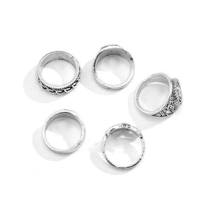 Wholesale Totem Geometric Alloy Men's Ring Set JDC-RS-LYing002