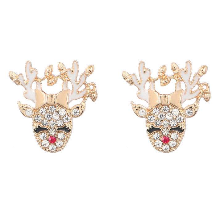 Wholesale Earrings Alloy Christmas Diamond Elk Earrings JDC-ES-JL1046