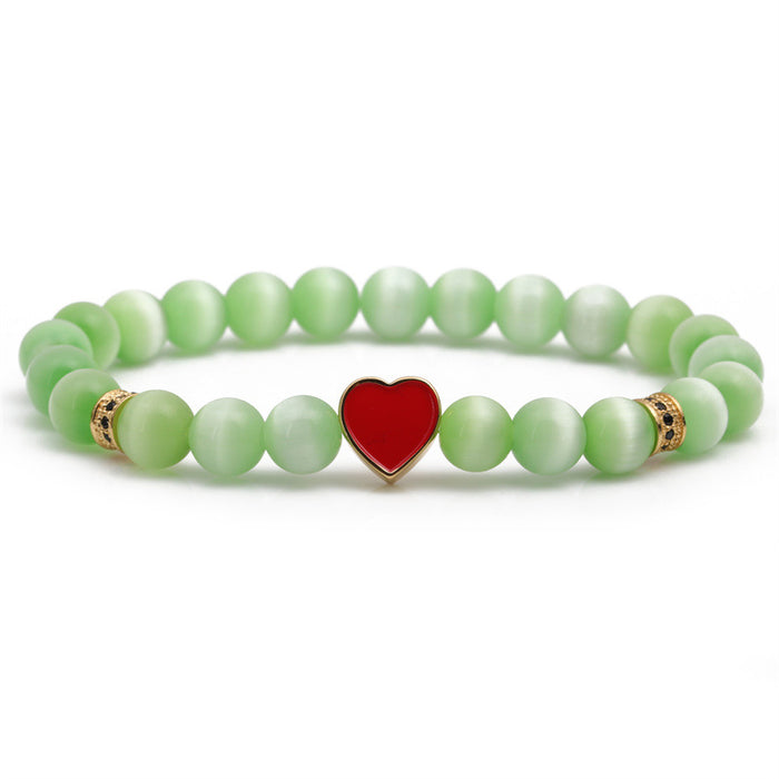 Wholesale Opal Beaded Heart Bracelet MOQ≥2 JDC-BT-ML060