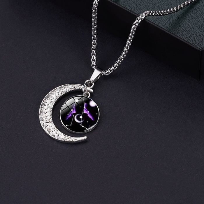 Wholesale Necklace Stainless Steel Zodiac Moon MOQ≥2 JDC-NE-YonY001