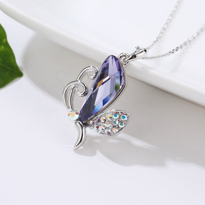 Jewelry WholesaleWholesale Amethyst Bow Necklace JDC-NE-XunO051 Necklaces 循欧 %variant_option1% %variant_option2% %variant_option3%  Factory Price JoyasDeChina Joyas De China