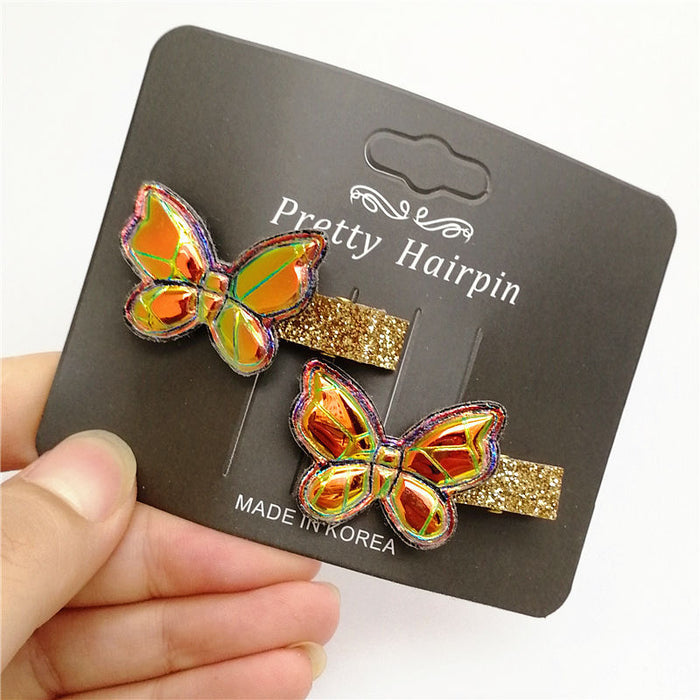 Jewelry WholesaleWholesale Children's Shiny Symphony Crack Leather Butterfly Hair Clip （F）JDC-HC-Manlun010 Hair Clips 漫沦 %variant_option1% %variant_option2% %variant_option3%  Factory Price JoyasDeChina Joyas De China