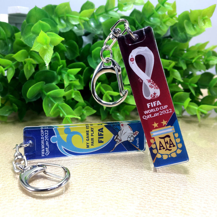 Wholesale World Football Cup Commemorative Acrylic Pendant Keychain MOQ≥2 JDC-KC-YPeng001