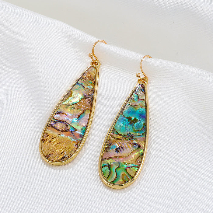 Wholesale Earrings Alloy Retro Drop Shape Colorful Glass JDC-ES-A550