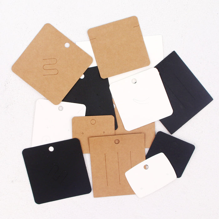 Wholesale 100 Blank Kraft Paper Earrings Bracelet Necklace Hairpin Jewelry Packaging Cards JDC-JP-GeS001