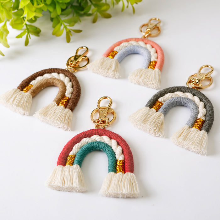 Jewelry WholesaleWholesale rainbow personalized hand woven KeyChain Pendant MOQ≥2 JDC-KC-JM011 Keychains 杰米 %variant_option1% %variant_option2% %variant_option3%  Factory Price JoyasDeChina Joyas De China