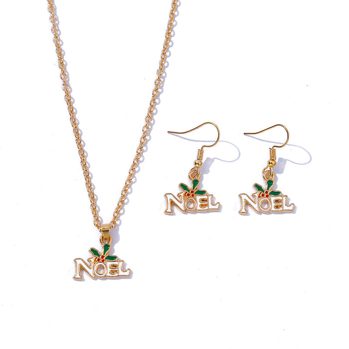 Wholesale Necklaces Alloy Christmas Collection Necklace Earrings Set MOQ≥2set JDC-NE-KaiWei009