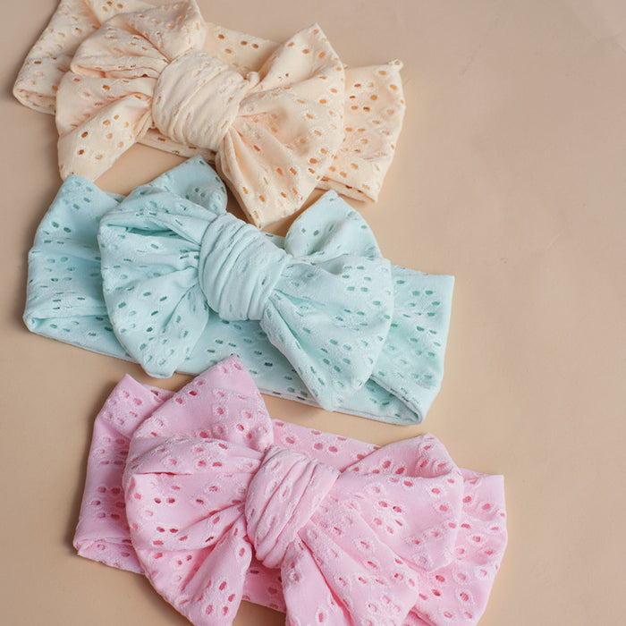 Wholesale Headband Polyester Hollow Out Kids Baby Bowknot JDC-HD-DanN001