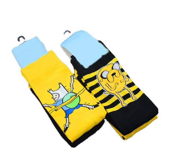 Wholesale Sock Cotton Medium Tube Cartoon Cute Antibacterial Sweat (M) JDC-SK-HuiHe033