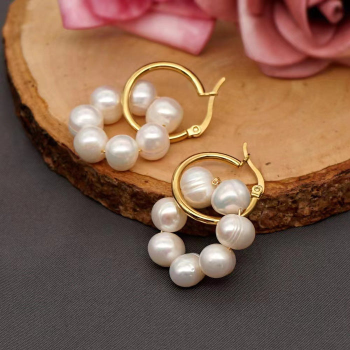 Jewelry WholesaleWholesale freshwater pearl copper earrings JDC-ES-XuanY008 Earrings 宣妍 %variant_option1% %variant_option2% %variant_option3%  Factory Price JoyasDeChina Joyas De China