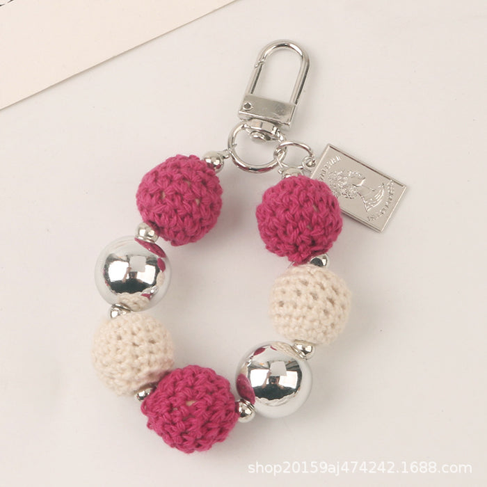 Wholesale Keychain Metal Cute Wool Ball Beads MOQ≥2 JDC-KC-YiHan033