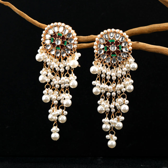 Wholesale Boho Vintage Pearl Earrings Alloy Tassel JDC-ES-LY026