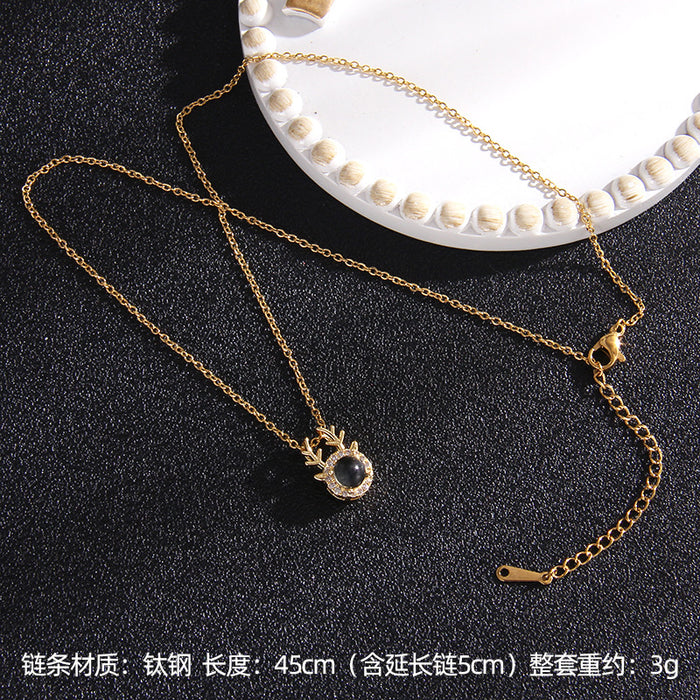 Jewelry WholesaleWholesale Copper Zircon Titanium Steel Thermostable Necklace JDC-NE-RongS004 Necklaces 荣硕 %variant_option1% %variant_option2% %variant_option3%  Factory Price JoyasDeChina Joyas De China