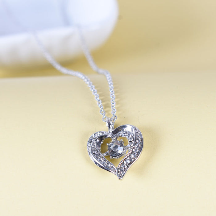 Wholesale 4th of July Independence Day Heart Shaped Fancy Diamond Alloy Necklace JDC-NE-HuaiL001