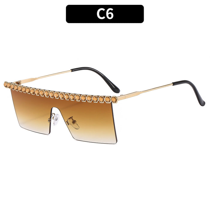 Wholesale Sunglasses PC Frame One Piece Diamonds JDC-SG-XiA048