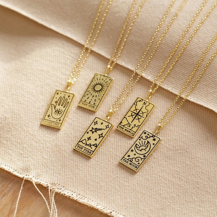 Jewelry WholesaleWholesale Tarot brand artifact Sun Moon Stainless Steel Necklace JDC-NE-MJ007 Necklaces 萌葭 %variant_option1% %variant_option2% %variant_option3%  Factory Price JoyasDeChina Joyas De China