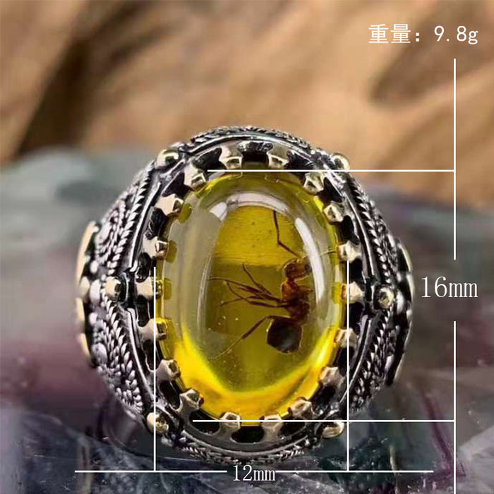 Jewelry WholesaleWholesale Personality Vintage Two Tone Black Onyx Ring JDC-RS-Chenrui014 Rings 晨睿 %variant_option1% %variant_option2% %variant_option3%  Factory Price JoyasDeChina Joyas De China