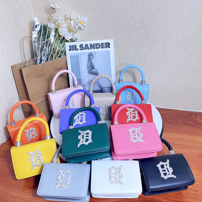 Wholesale PU Leather Color Diamond Hat Handbag Set (F) JDC-HB-YLuo008