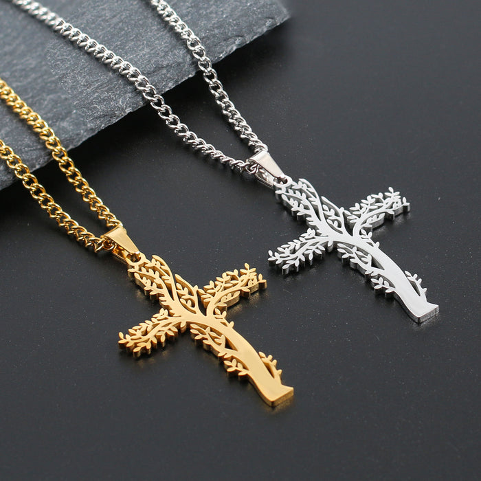 Wholesale stainless steel cross pendant men hip hop trendy brand JDC-NE-DY004