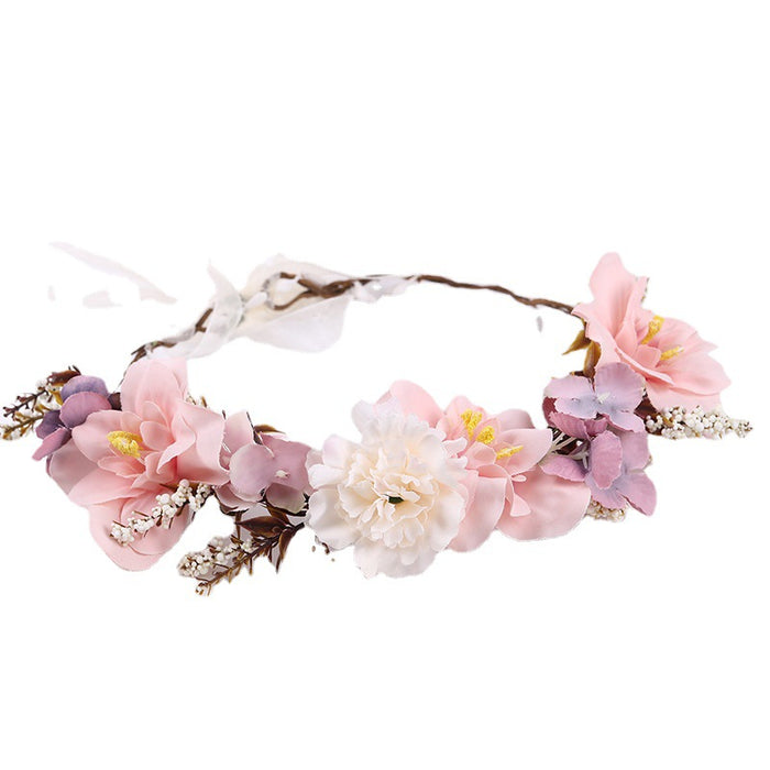 Wholesale Headband Fabric Plastic Bride Simulation Garland Dress Accessories MOQ≥2 JDC-HD-XINY004