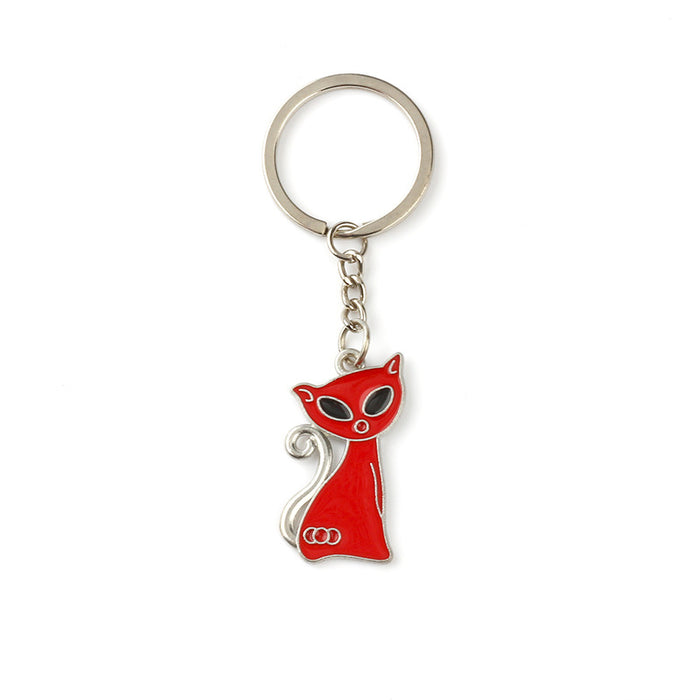 Wholesale Keychain Alloy Cute Cartoon Cat MOQ≥2 JDC-KC-MengO003