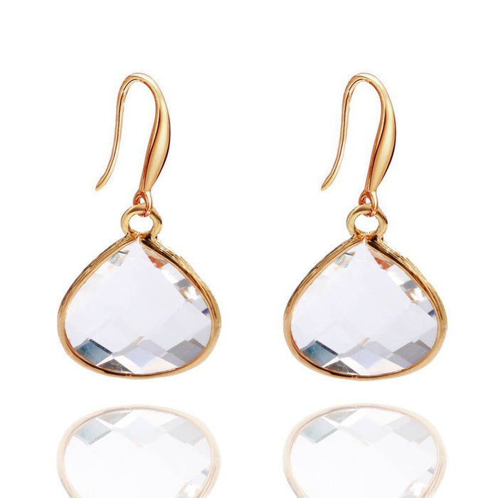 Wholesale Copper Crystal Glass Drop Shape Gradient Earrings MOQ≥2 JDC-ES-Zhongn017