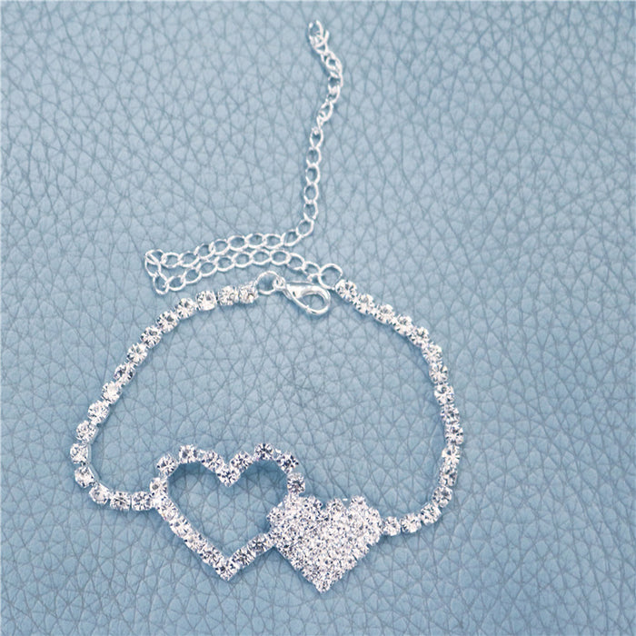 Wholesale Crystal Heart Rhinestone Anklet JDC-AS-JiaZ006