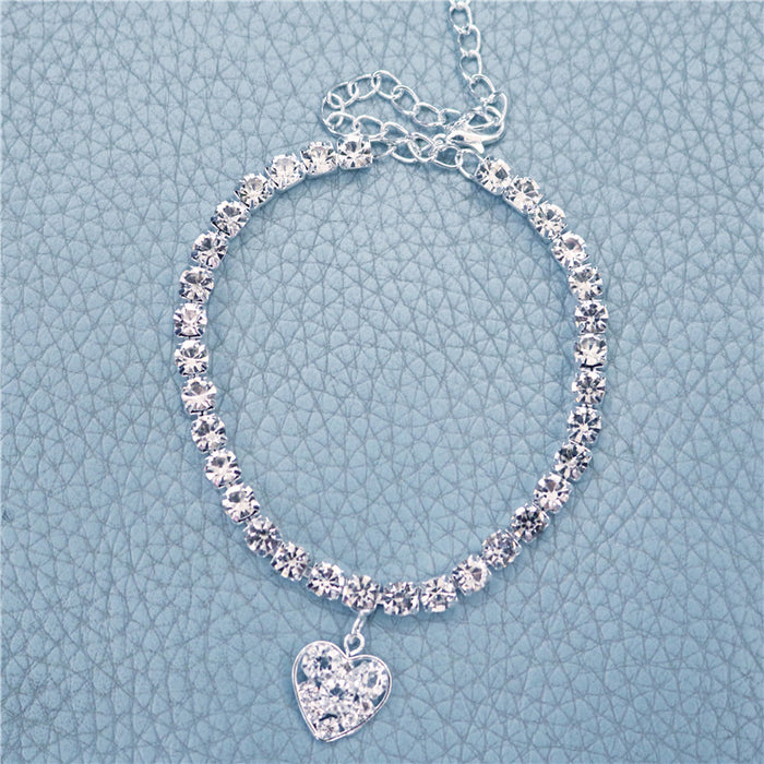 Wholesale Crystal Heart Rhinestone Anklet JDC-AS-JiaZ003