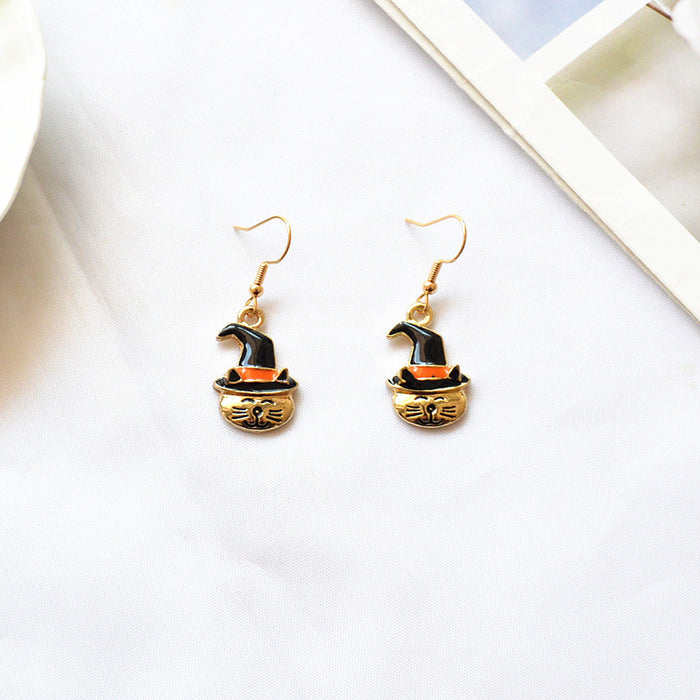 Wholesale Earrings Alloy Ceramic Halloween Skull Earrings JDC-ES-Xienuo006