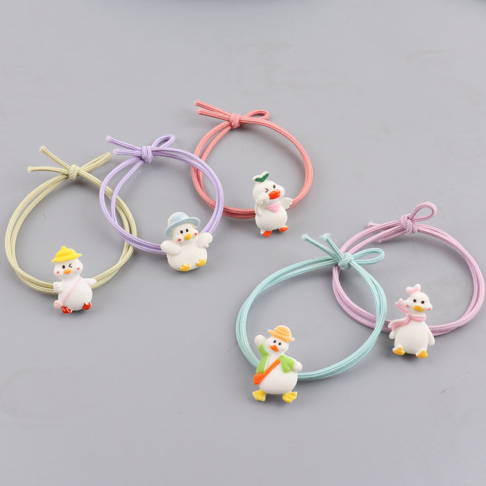 Jewelry WholesaleWholesale Cartoon Duck Plastic Resin Elastic Hair Rope JDC-HS-ZJia008 Hair Scrunchies 珍佳 %variant_option1% %variant_option2% %variant_option3%  Factory Price JoyasDeChina Joyas De China