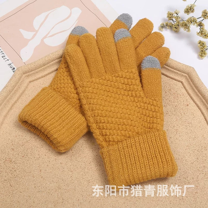 Wholesale Gloves Wool Thick Cycling Warm Knitted JDC-GS-YWHY002