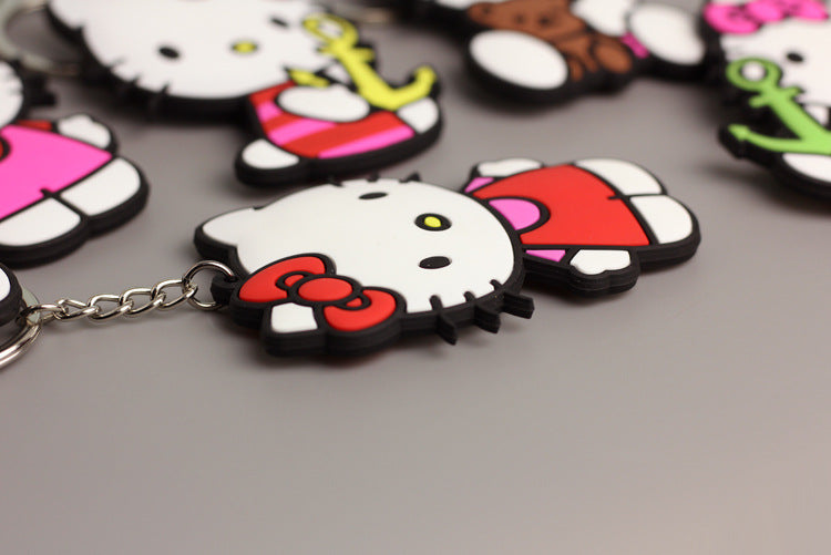 Wholesale keychain pvc soft plastic cartoon cute bag pendant MOQ≥3 JDC-KC-HMB011